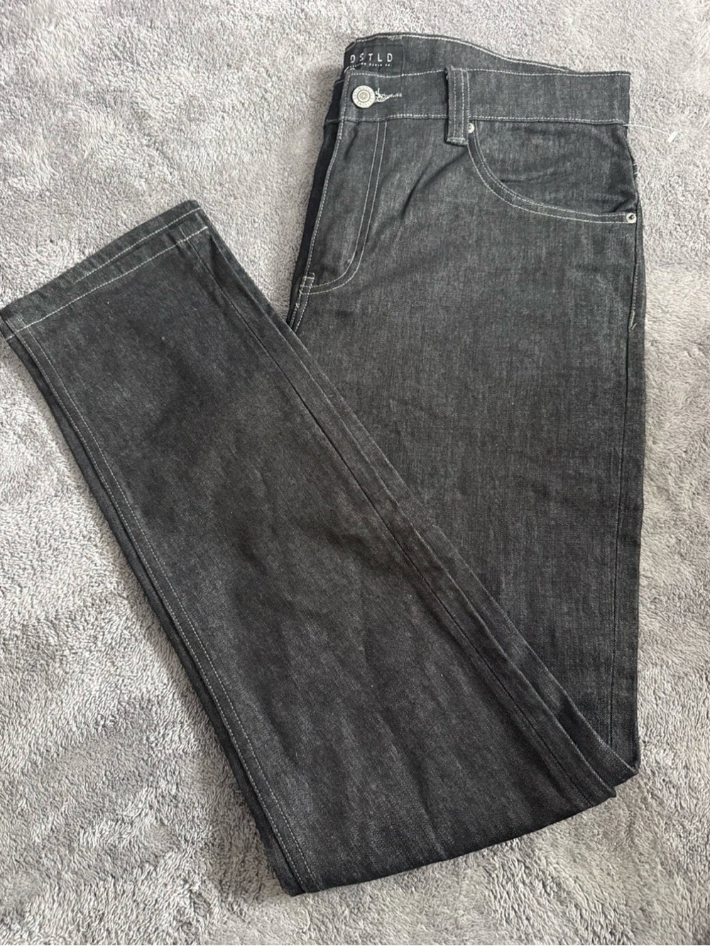 DSTLD Men's Charcoal Straight Jeans